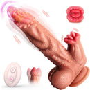 Snake Warrior 9.5in Thrusting Rotation Swinging Dildo Vibrator With Remote - Lurevibe