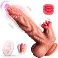 Snake Warrior 9.5in Thrusting Rotation Swinging Dildo Vibrator With Remote - Lurevibe