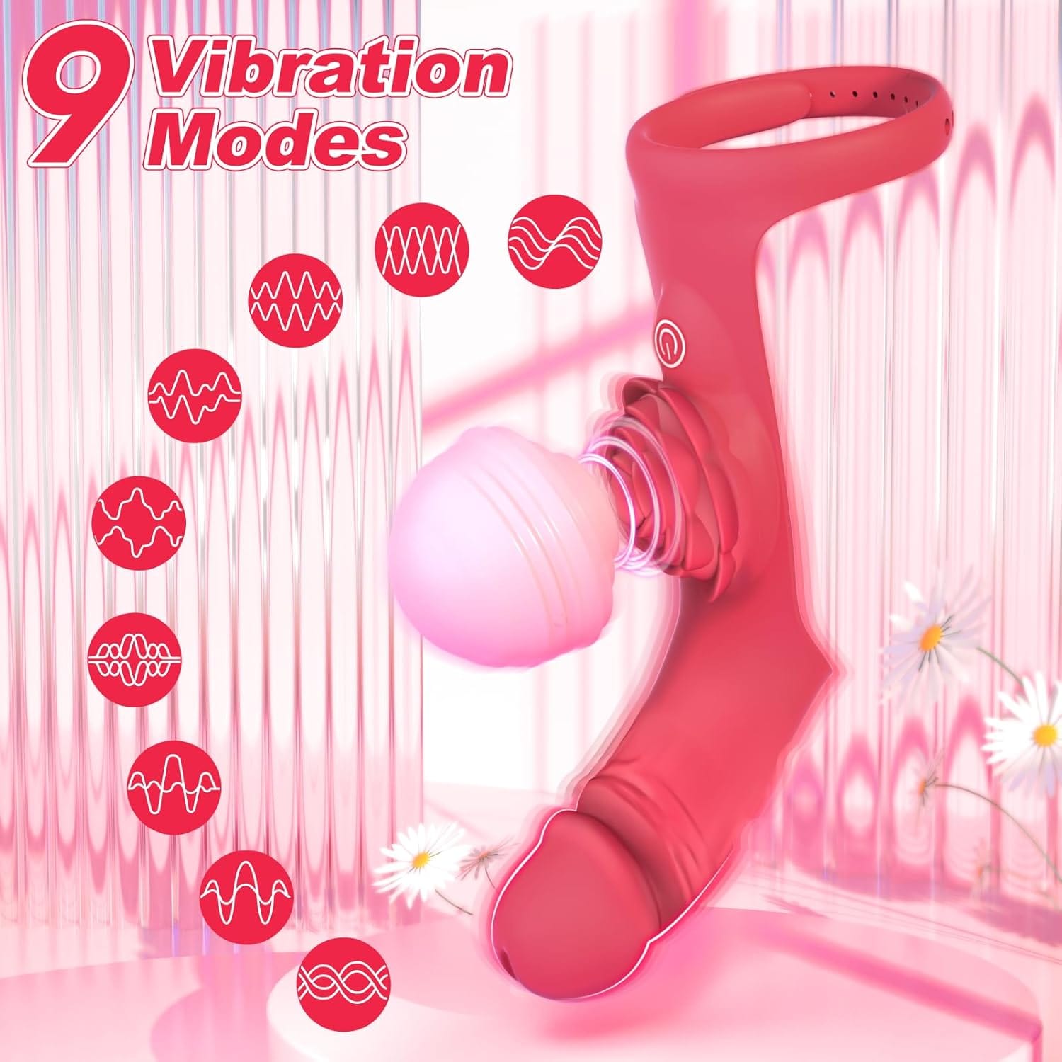 Rose Finger Vibrator 2 in 1 Finger Vibrator 9 Modes G - Spot Stimulation Waterproof - Lurevibe