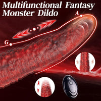 9.5-inch Realistic Monster Tongue Thrusting Dildo Vibrator With Remote Control - Lurevibe