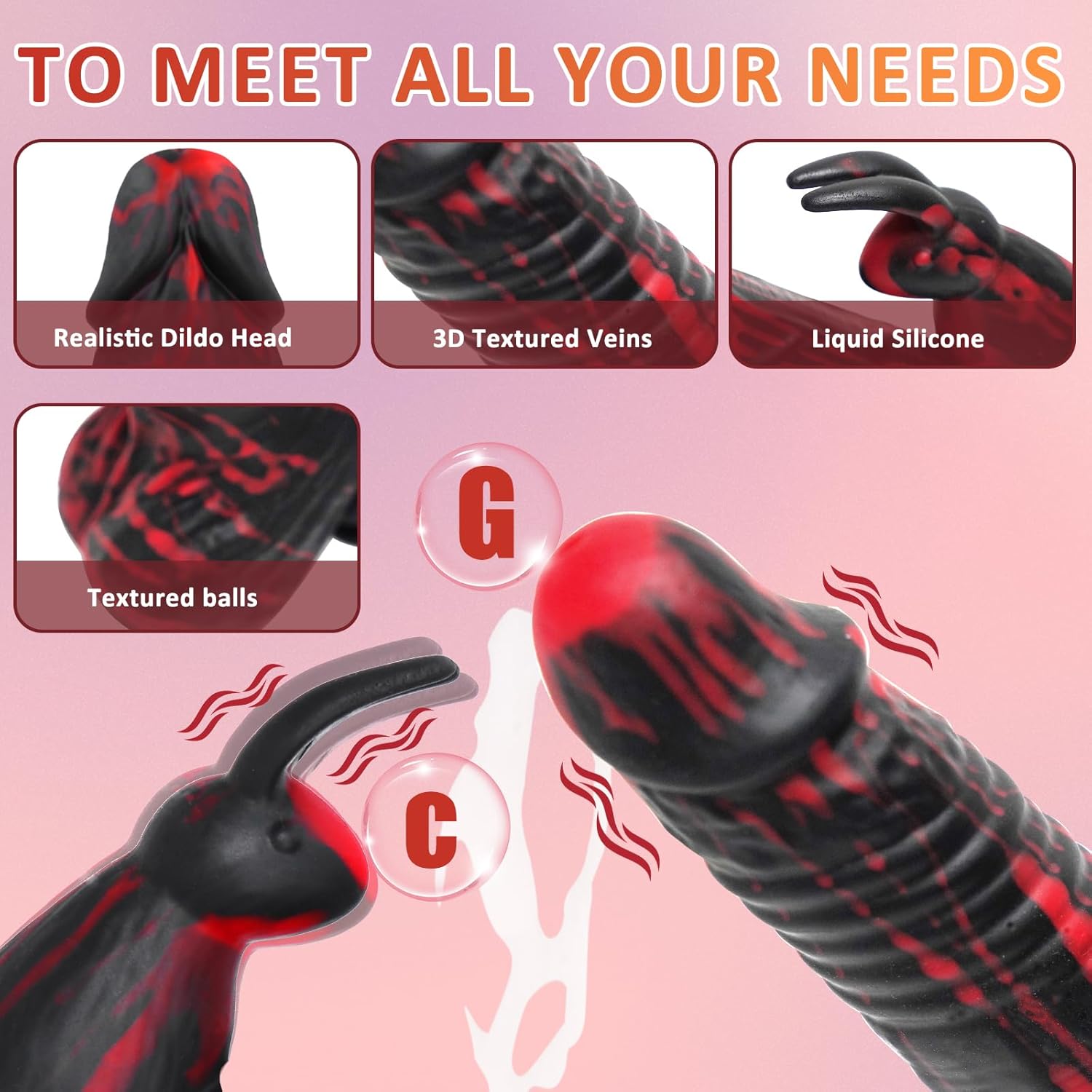 8.26In Rabbit Thrusting Rotation Realistic Dildo Clit G-Spot Vibrator - Lurevibe