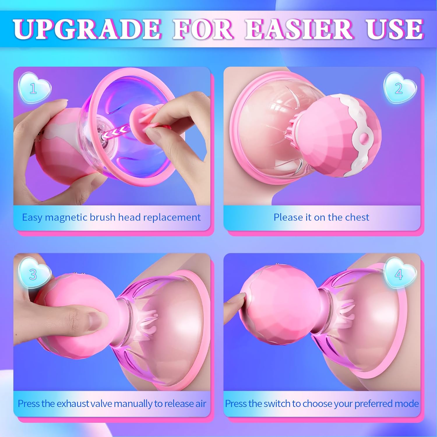Nipple Rotation Vibrator Breast Suckers Massager for Women - Lurevibe
