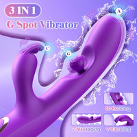 3 In 1 Rabbit Vibrator 360°Rotation Clitoral G Spot Stimulator - Lurevibe