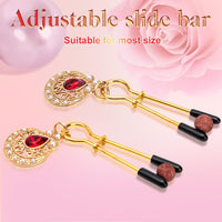 Rubine Pearl Decoration Nipple Clamps
