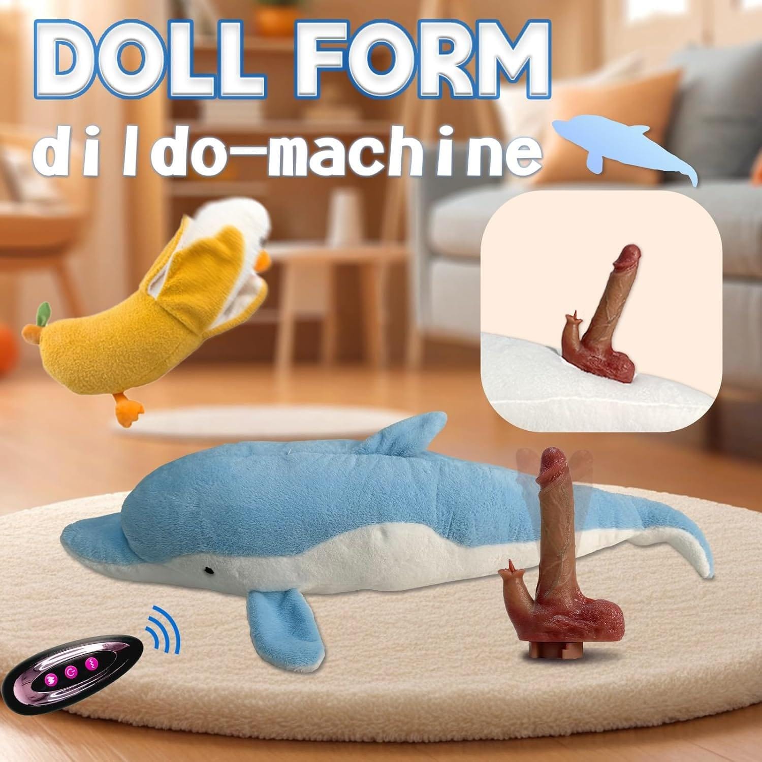 Plush Dildo Machine Thrusting Licking Dildo Machine Sex Toy With Remote Control