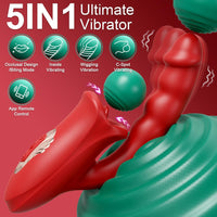 5-in-1 Rose Muncher G Spot Realistic Dildo Vibrator APP control for Women Sex Toys - Lurevibe