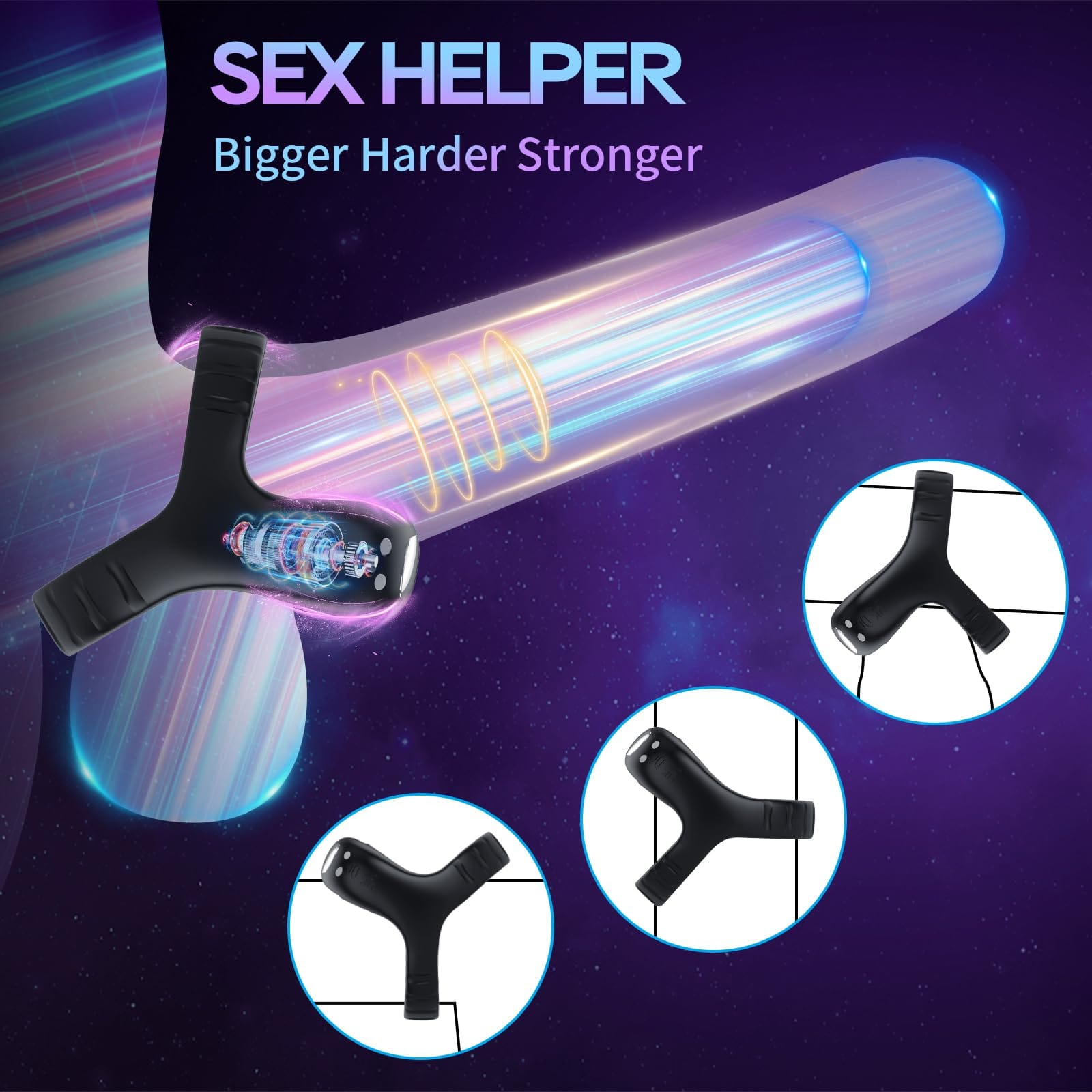 Lurevibe - Vibrating Cock Ring with APP, Triangular Penis Ring with 10 Vibration Modes - Lurevibe