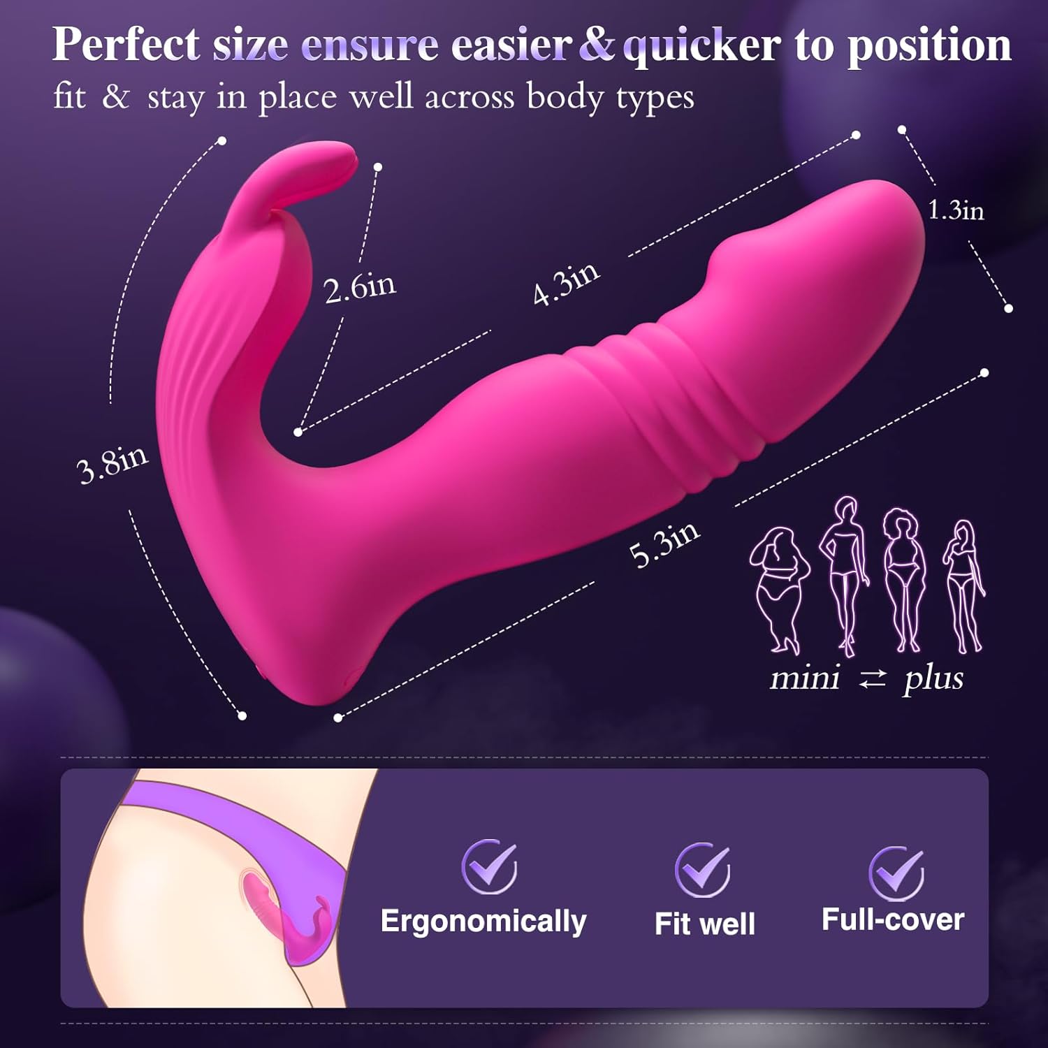 3 In 1 Bunny Wearable Thrusting G Spot Vibrator App Remote Control - Lurevibe