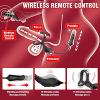 2 In 1 penis Ring thrusting anal Prostate Massager with Adjustable ring buckle - Lurevibe