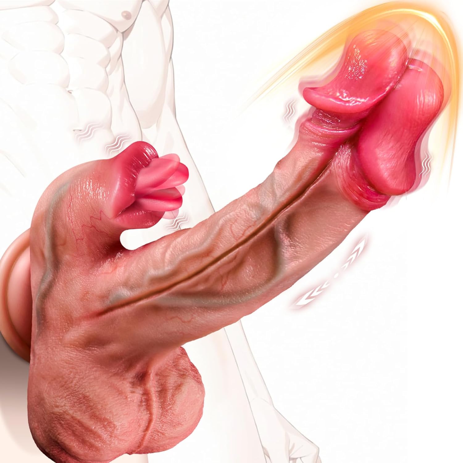 Realistic Thrusting Dildo Vibrator - Silicone Double Eaded Dildos Vibrators