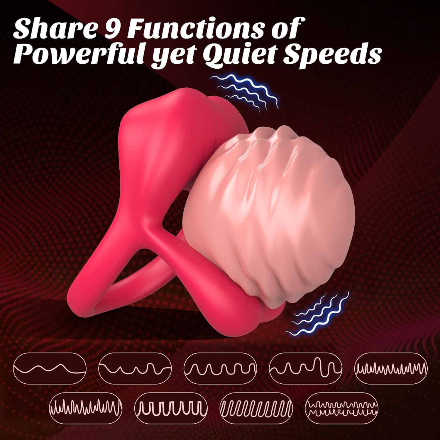 Rose Vibrating Cock Ring with Sexy Lip Clitoris Stimulator - Lurevibe