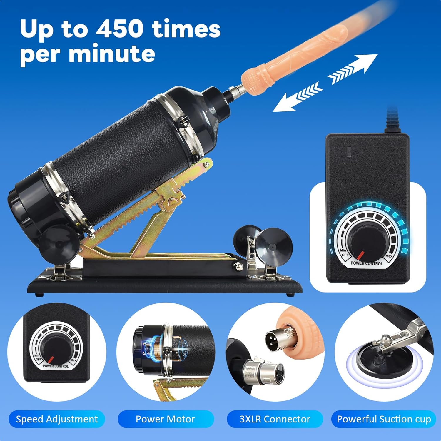 Automatic Sex Machine with 3.8inch Suction Cup Adapter and Dildo Attachments - Lurevibe