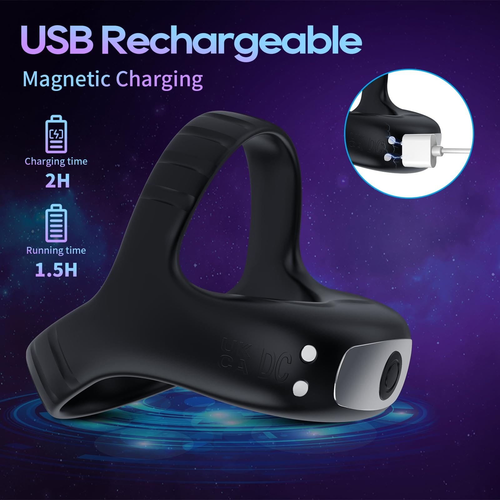 Lurevibe - Vibrating Cock Ring with APP, Triangular Penis Ring with 10 Vibration Modes - Lurevibe