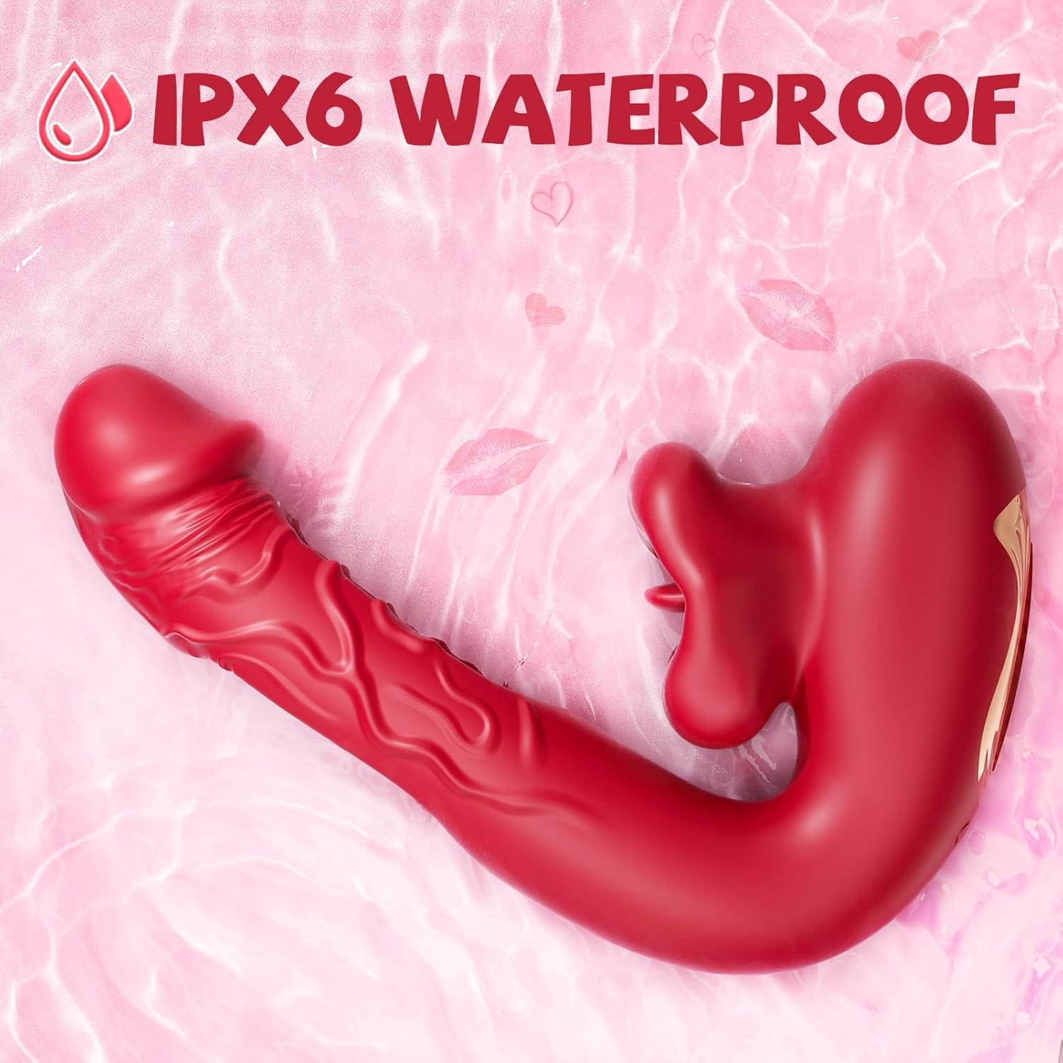 Rose Muncher 3-in-1 G Spot Vibrator Dildo with 10 Flapping & Vibrating & Licking Biting Modes - Lurevibe