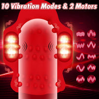 Mouth 360° Wrapped Penis Vibrator with LCD Display For Glans Training - Lurevibe