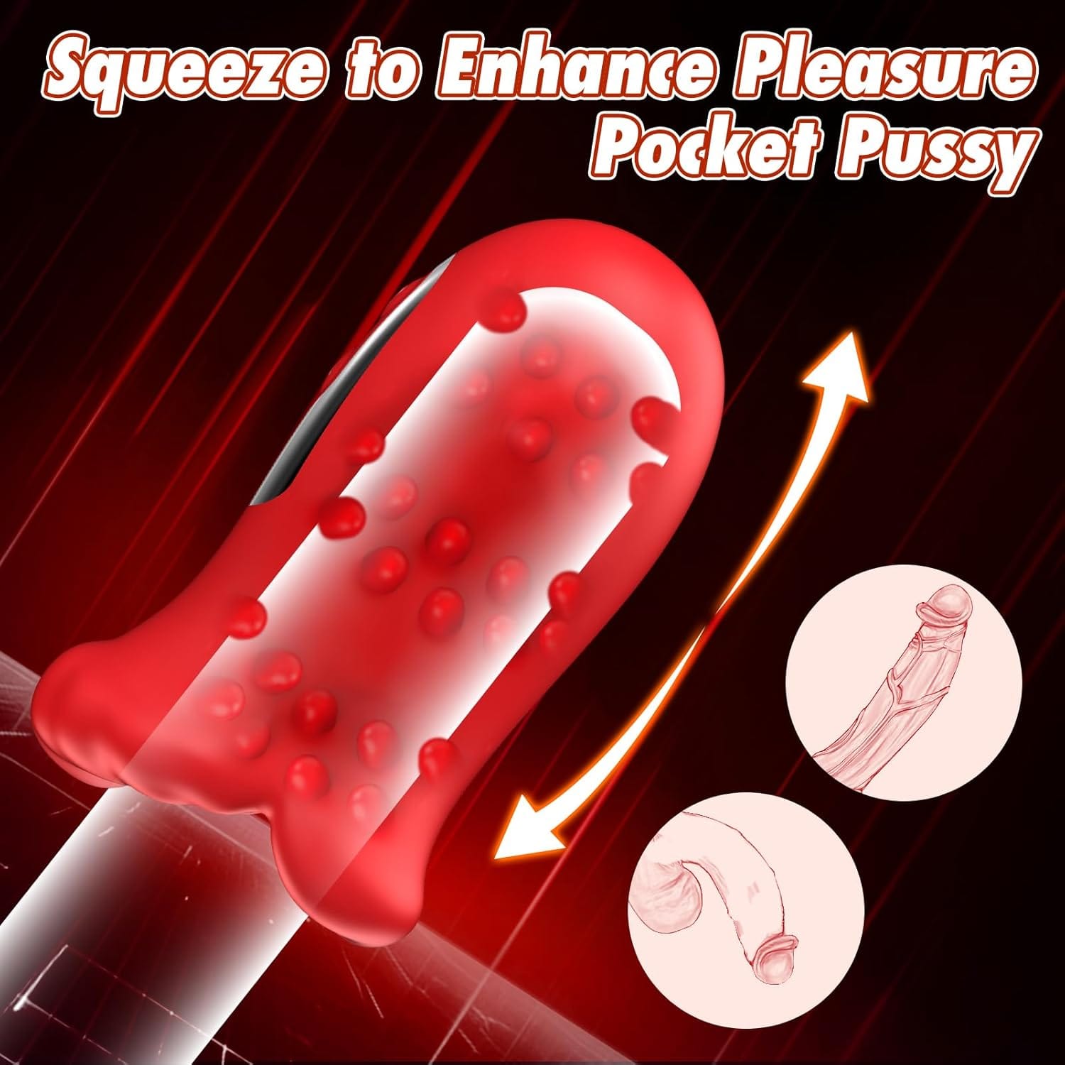 Mouth 360° Wrapped Penis Vibrator with LCD Display For Glans Training - Lurevibe