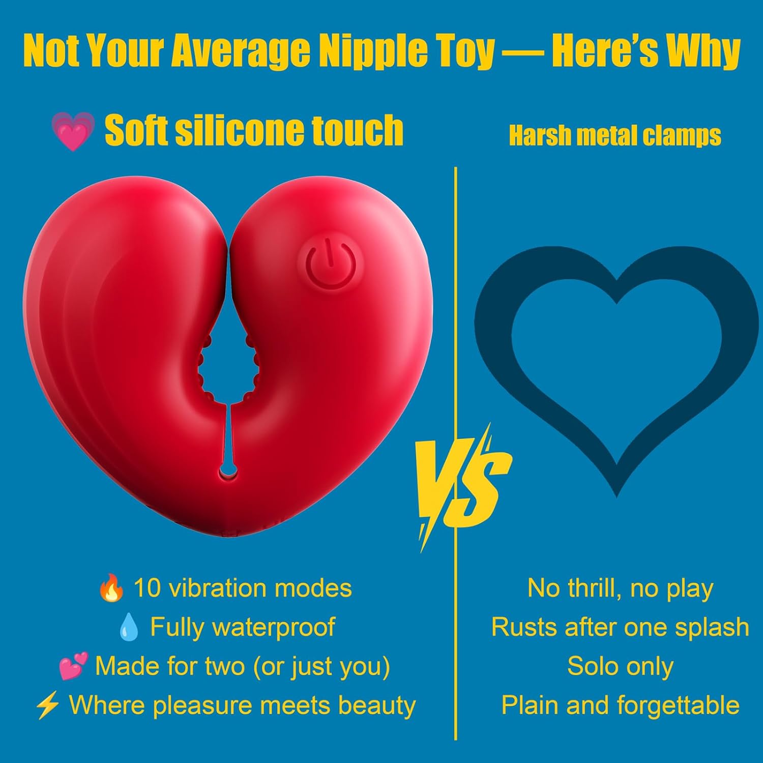 Nipple Toys Vibrator Sex Toys, 1 Pair BDSM Nipple Clamps Adult Toy with 10 Vibrating Modes for Clit Stimulator, Rose Toy for Women Couples Pleasure, Nipple Clips for Adult Play with Remote Control - Lurevibe