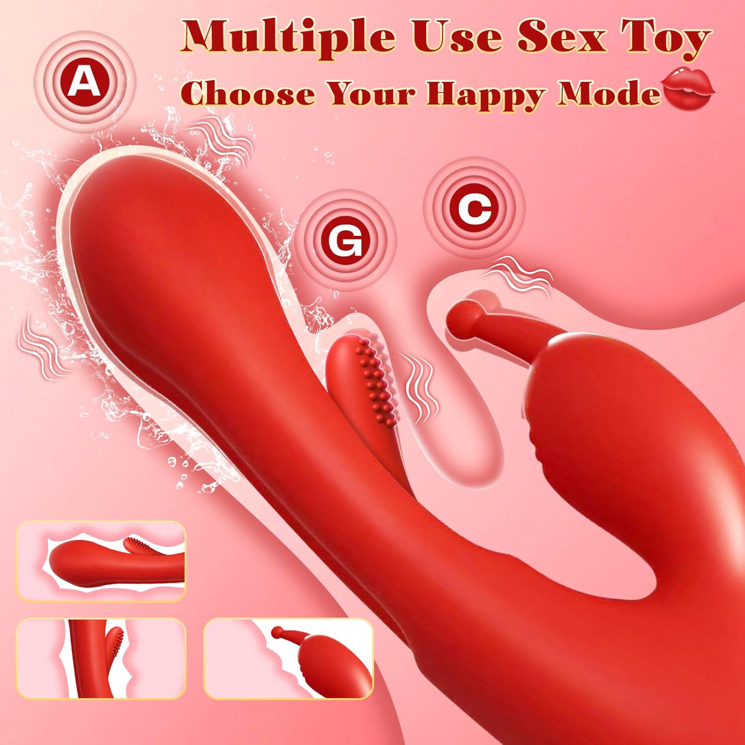3 IN 1 Rabbit Flapping G Spot Clitoral stimulation Vibrator - Lurevibe