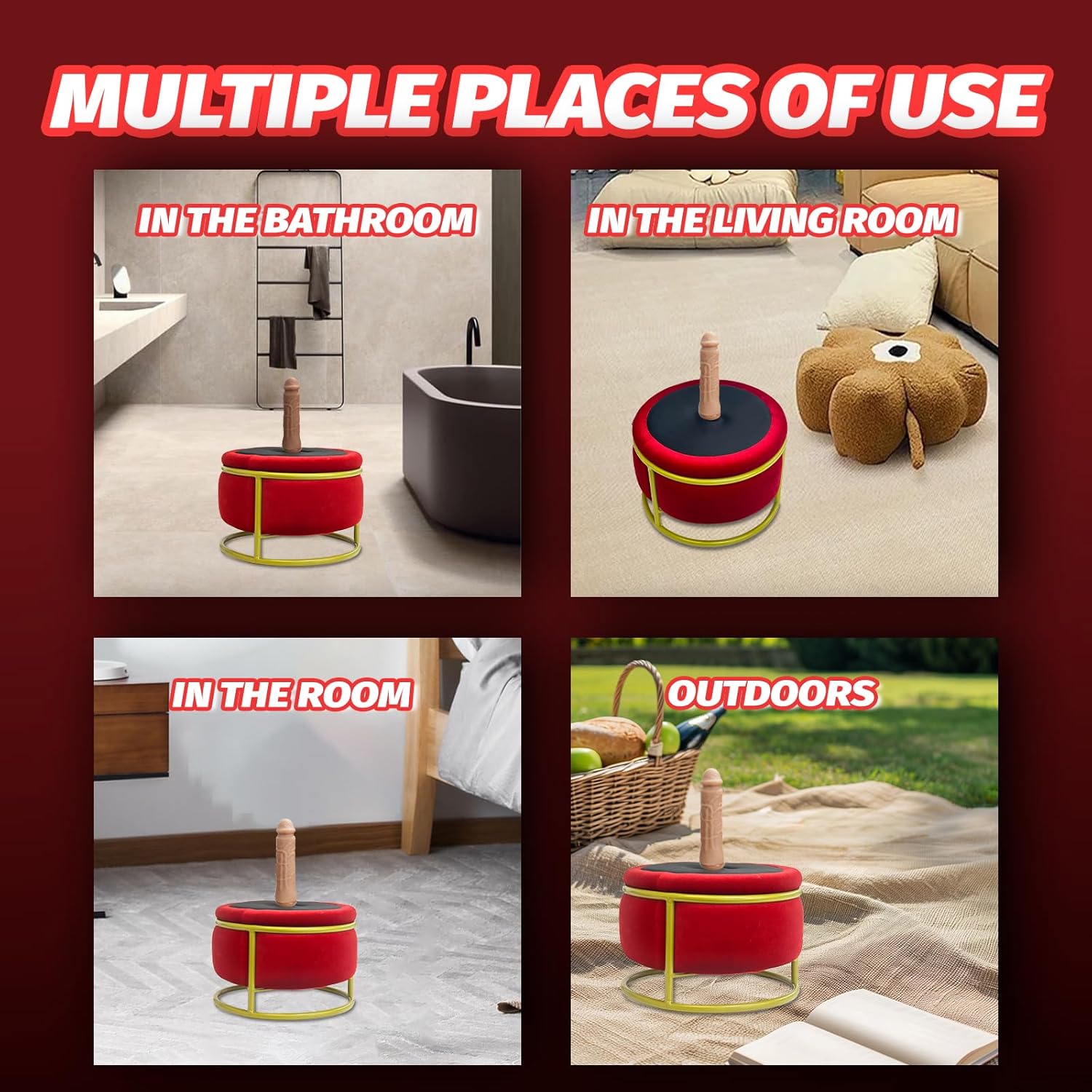 Red Seat Dildo Machine Chair Massage Seat - Lurevibe