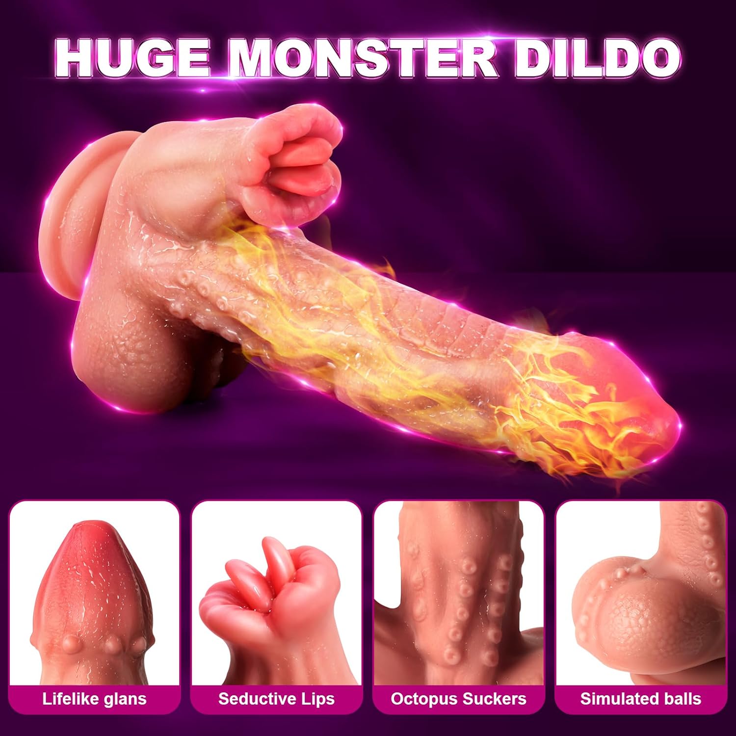 Snake Warrior 9.5in Thrusting Rotation Swinging Dildo Vibrator With Remote - Lurevibe