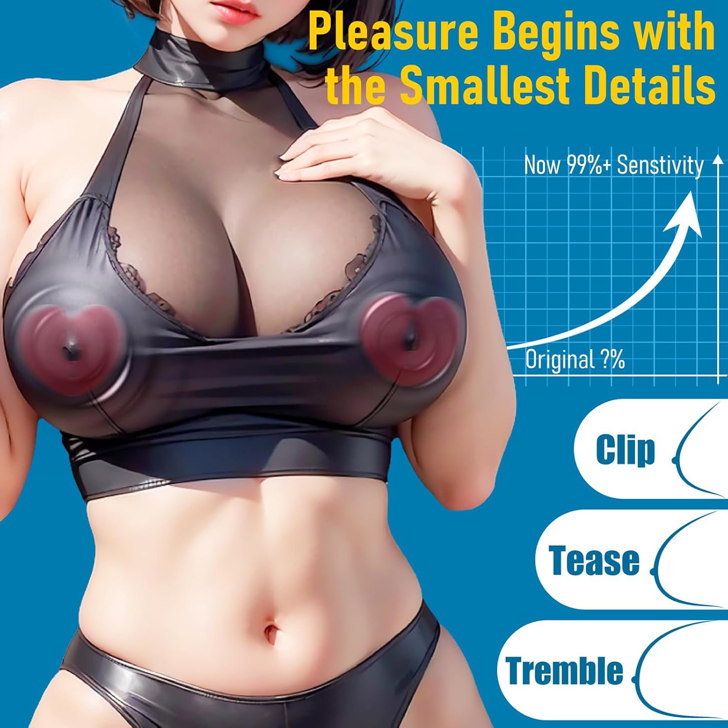 Nipple Toys Vibrator Sex Toys, 1 Pair BDSM Nipple Clamps Adult Toy with 10 Vibrating Modes for Clit Stimulator, Rose Toy for Women Couples Pleasure, Nipple Clips for Adult Play with Remote Control - Lurevibe