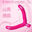 Double Ended Vibrating Rose Dildo Anal Dildo with 10 Vibrating Modes - Lurevibe