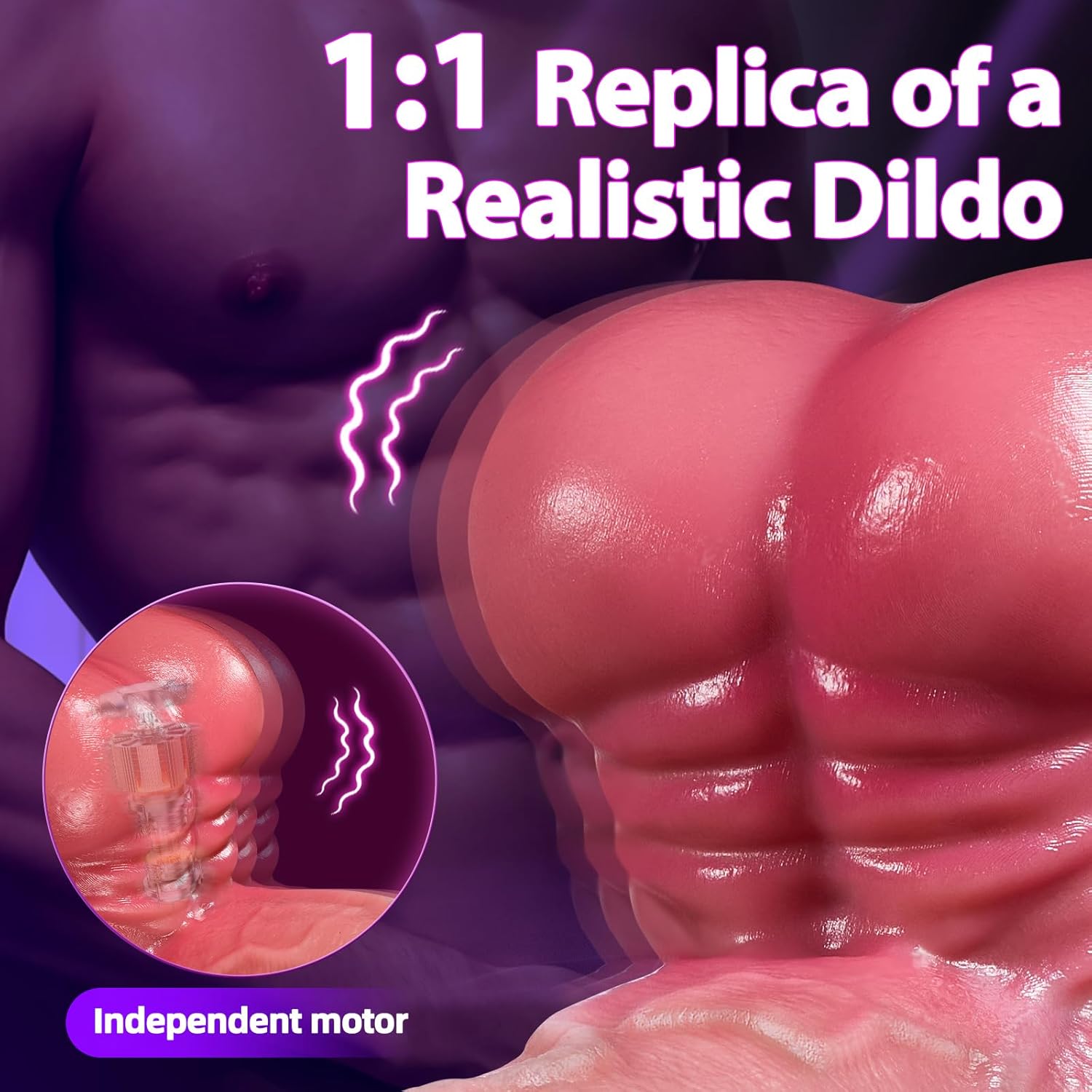 5 In 1 Realistic Muscular Thrusting Rotation Dildo Wireless Control Vibrators With Suction Cup - Lurevibe