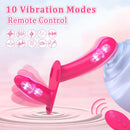 Lesbian Strap-on Dildo Vibrator Double-ended Dildo with Remote Control - Lurevibe