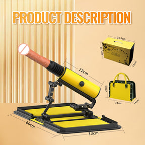 Lurevibe - Leather Bag Female Sex Machine Masturbation Pumping Gun With Dildos - Lurevibe