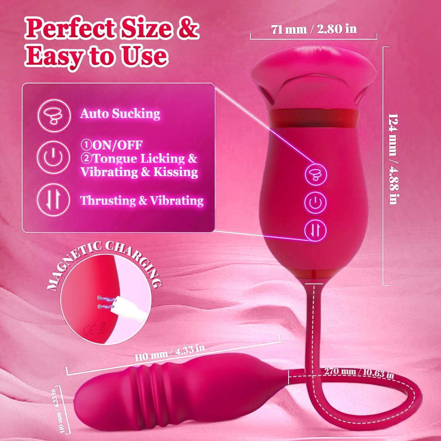 Big Mouth 5 In 1 Mouth Suction Clitoris Thrusting G-spot Vibrator - Lurevibe