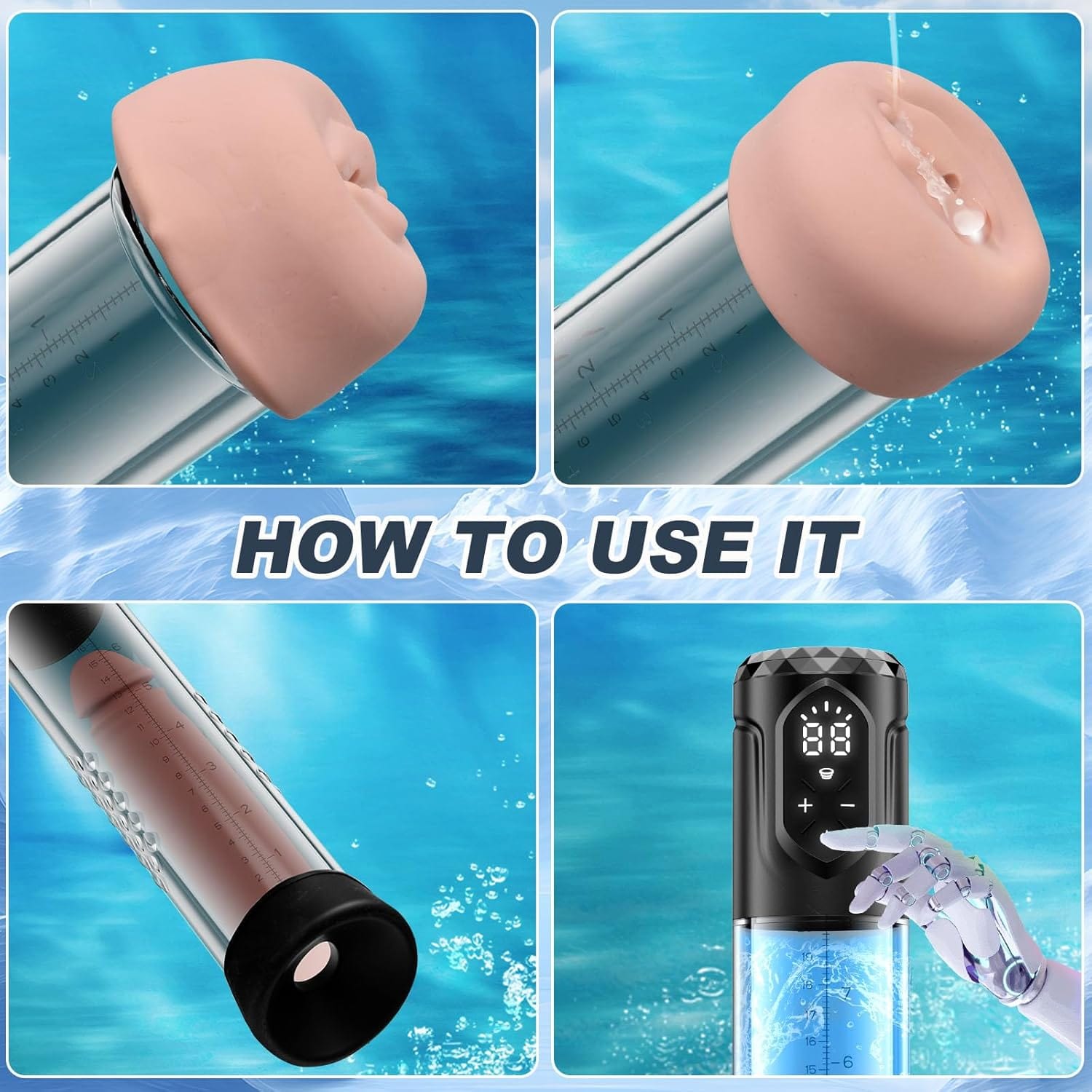 5 Suction 5 Pressure Penis Pump Male Sex Stroker