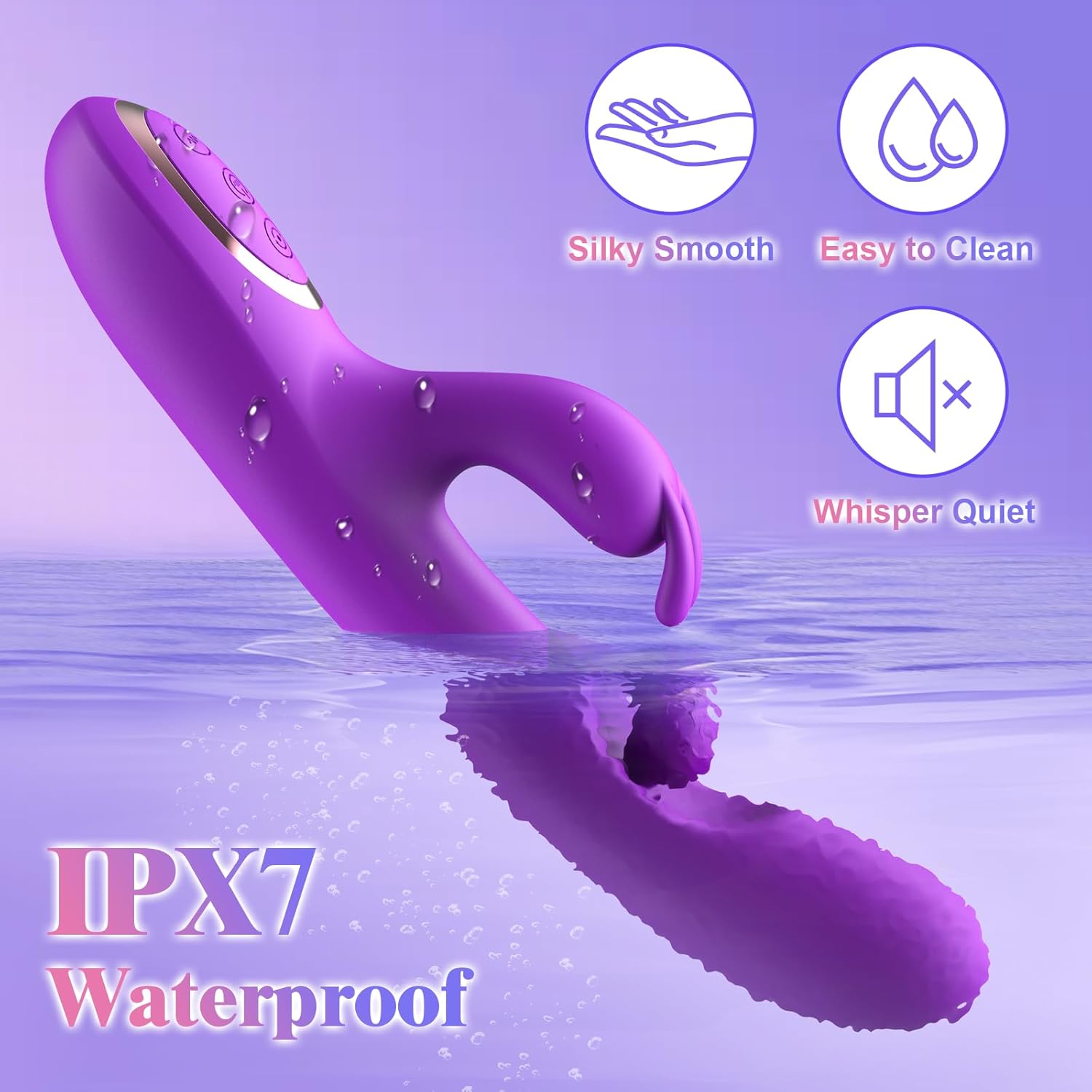 3 In 1 Rabbit Vibrator 360°Rotation Clitoral G Spot Stimulator - Lurevibe