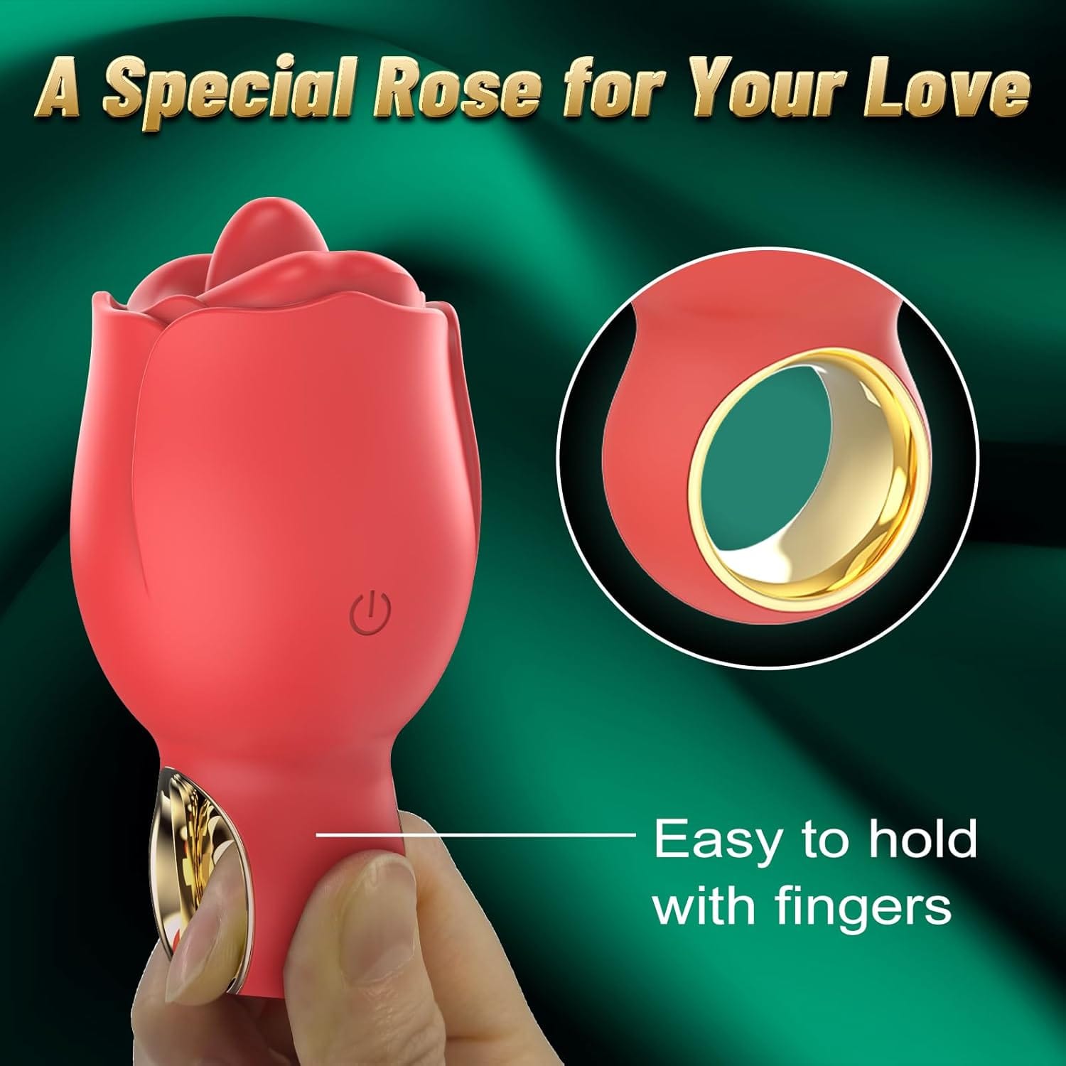 Rose Sex Toy with 360° Rotated Licking Tongue Mouth - Lurevibe