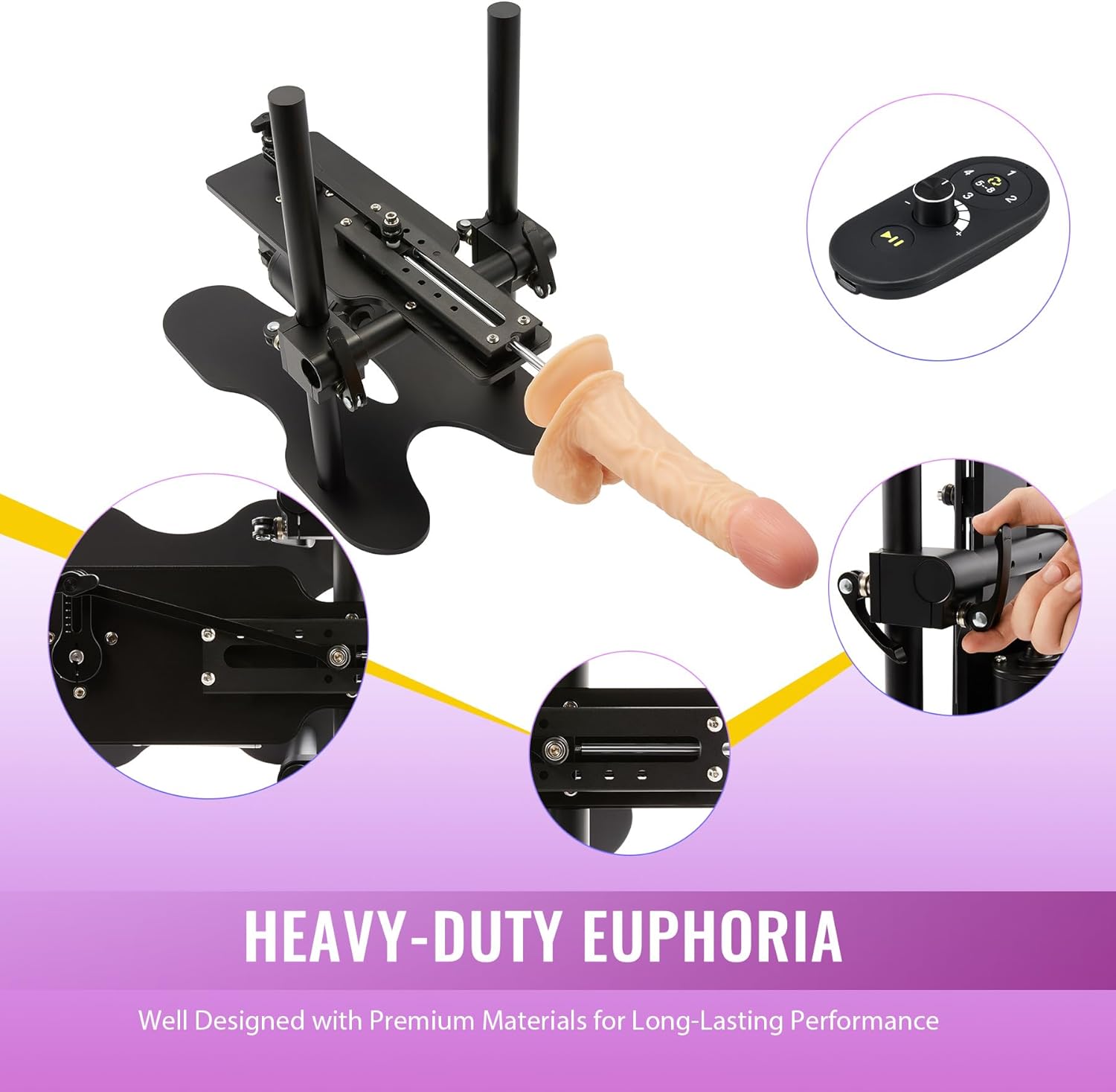 Automatic Sex Machine Gun Realistic Dildo 120W Powerful 360° Adjustable with 1 Remote Control - Lurevibe