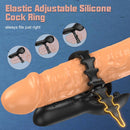 3 In 1 Vibrating Adjustable Penis Ring Vibrator - Lurevibe
