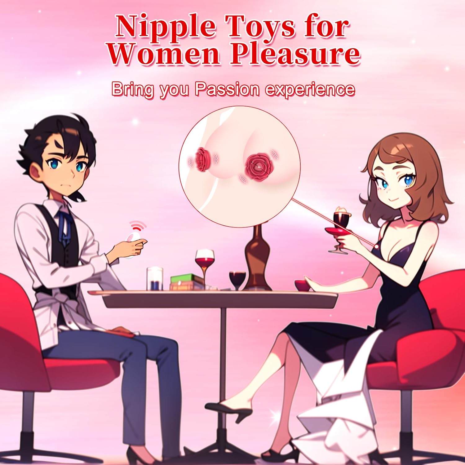 Rose Nipple Clamps Vibrator Sex Toys Remote Control Sex Toy - Lurevibe