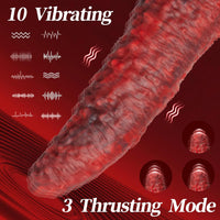 9.5-inch Realistic Monster Tongue Thrusting Dildo Vibrator With Remote Control - Lurevibe