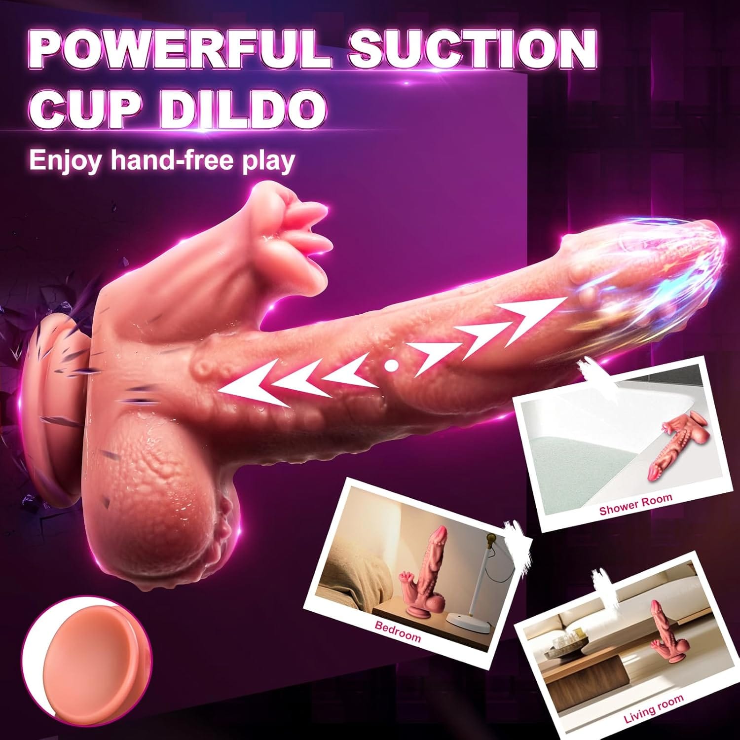 Snake Warrior 9.5in Thrusting Rotation Swinging Dildo Vibrator With Remote - Lurevibe