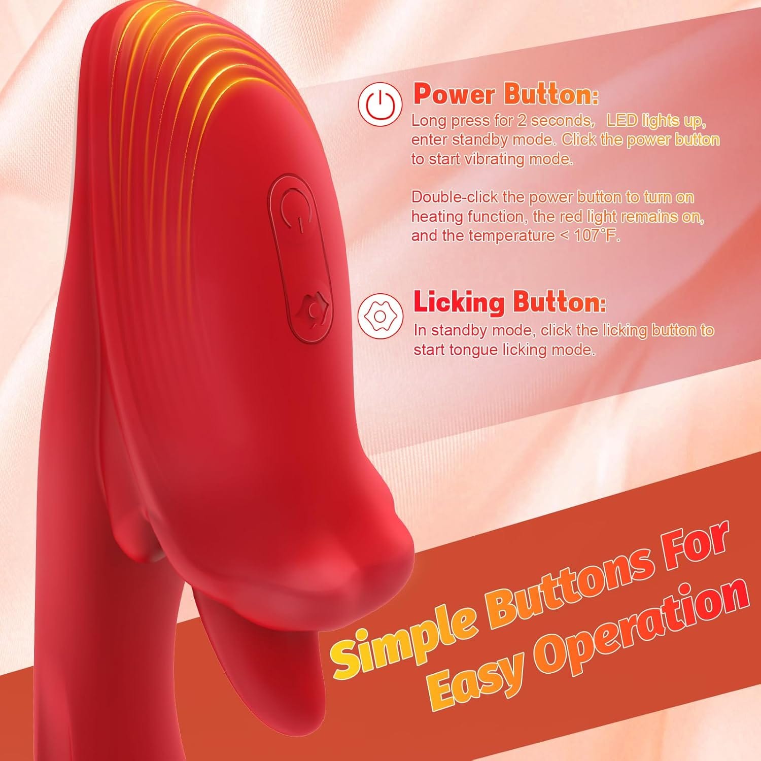 Angel Kiss 4 In 1 Rotating Tongue Licking Vibrating G-Spot Dildo Vibrator - Lurevibe