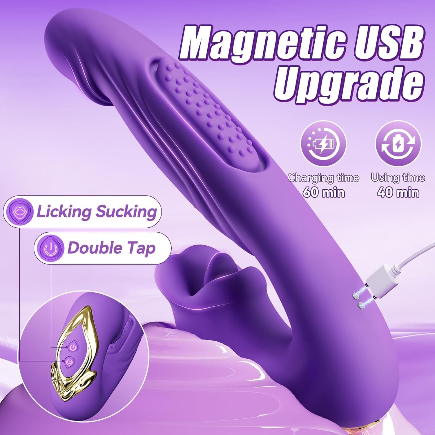Rose Muncher Mouth Biting Tapping Ultimate Pleasure G Spot Vibrator - Lurevibe