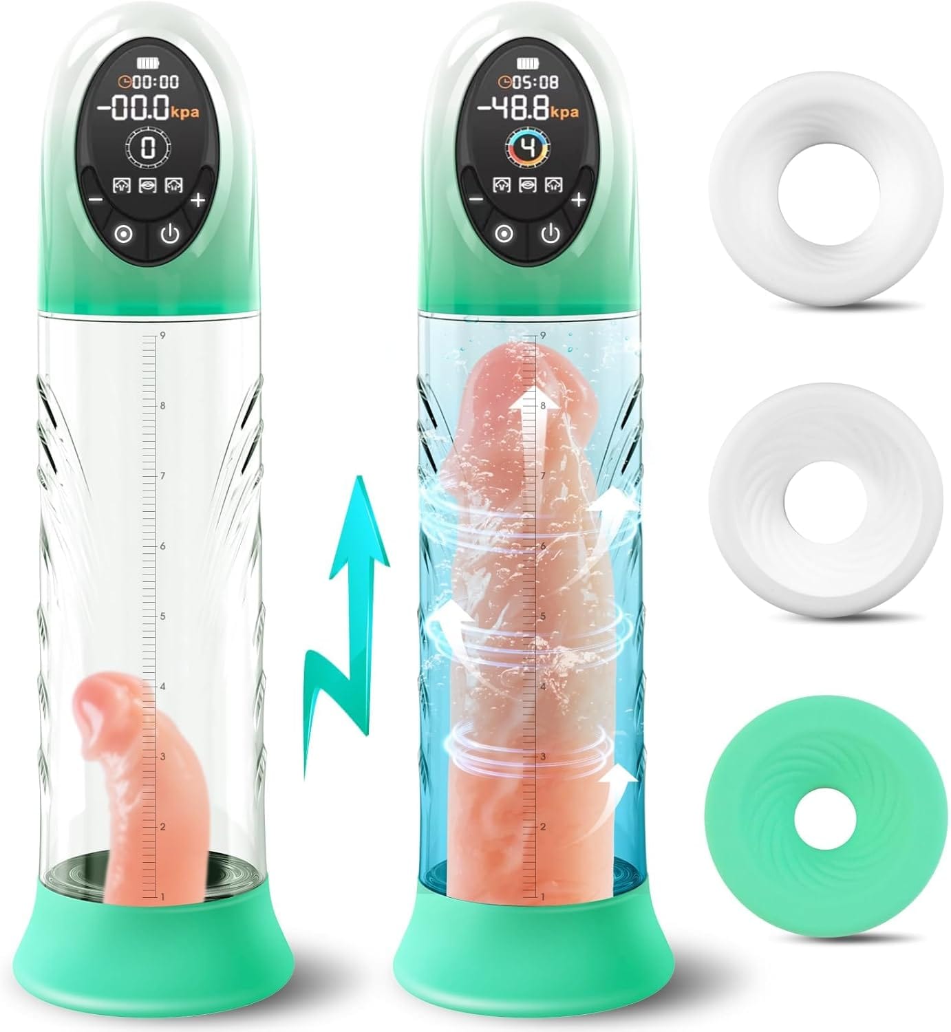 Penis Enlargement Extend Pump Water Massage Cup For Male Masturbation - Lurevibe