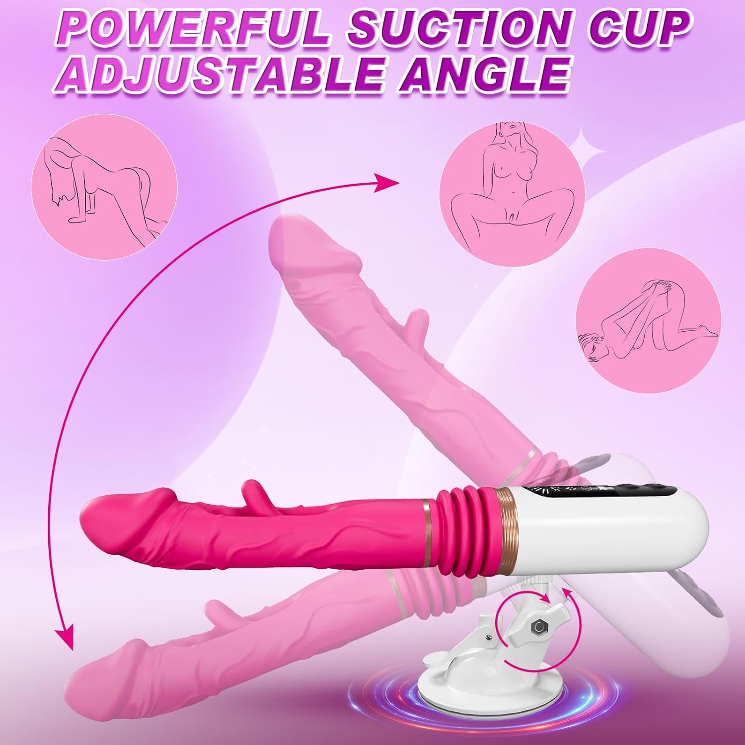 Telescopic Thrust Dildo Machine With 5 Thrusts And 8 Vibration Modes - Lurevibe