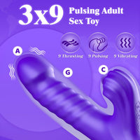 APP-Controlled 9 Pulsing Thrusting Rabbit G Spot Vibrator - Lurevibe
