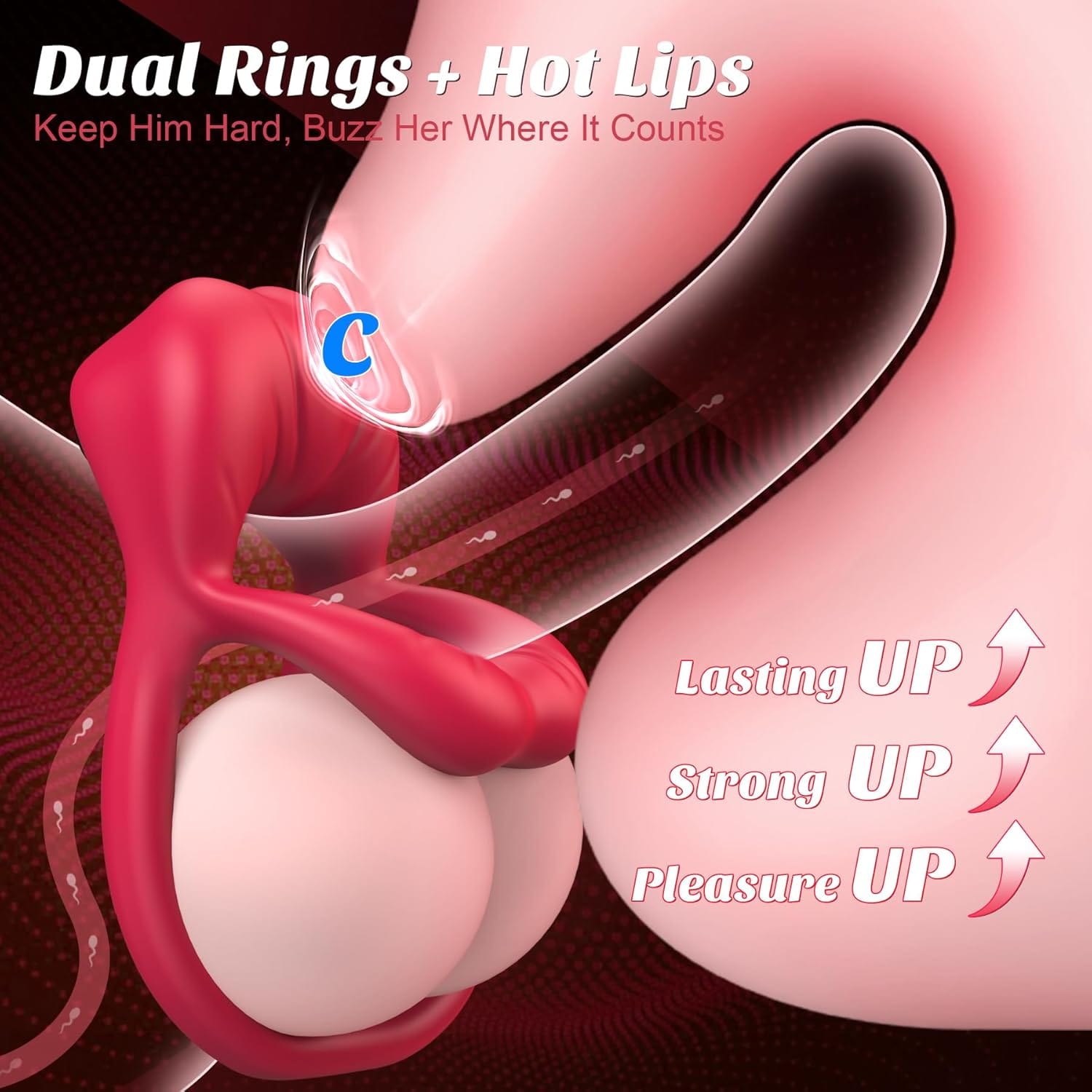 Rose Vibrating Cock Ring with Sexy Lip Clitoris Stimulator Lurevibe Rose Vibrating Cock Ring with Sexy Lip Clitoris Stimulator Lurevibe