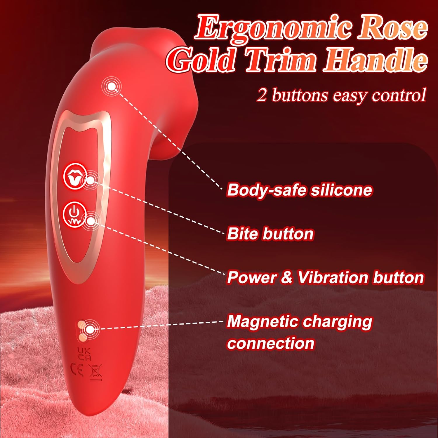 Rose Muncher - handheld Clitoral Vibrator for Oral Sex Pleasure - Lurevibe