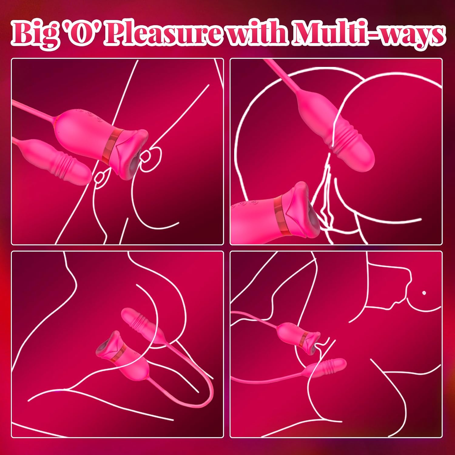 Big Mouth 5 In 1 Mouth Suction Clitoris Thrusting G-spot Vibrator - Lurevibe