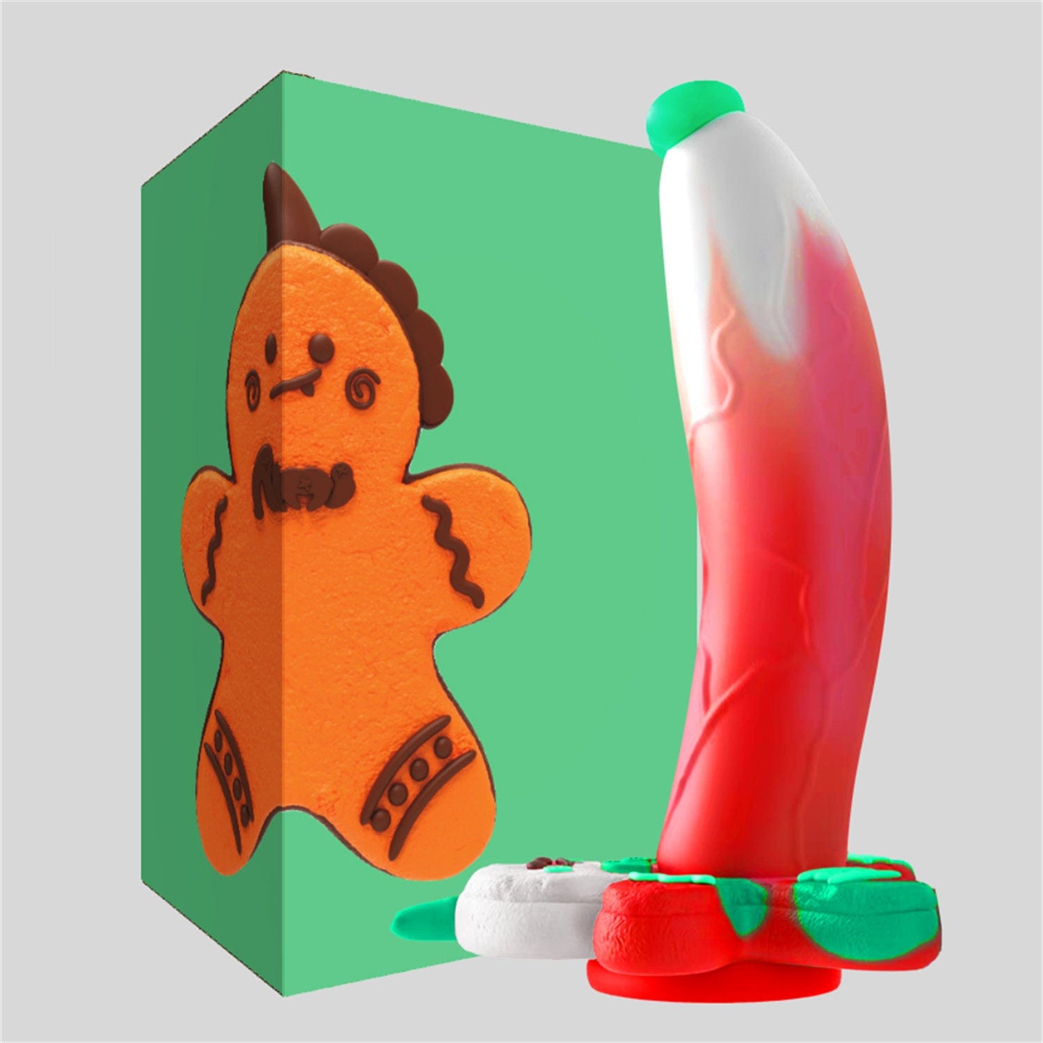 AIMITEX Gingerbread Man Dildo Suction Cup Manual Masturbator - Lurevibe