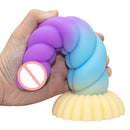 Colorful Braid Dildo Vibrator Liquid Silicone Anal Plug - Lurevibe