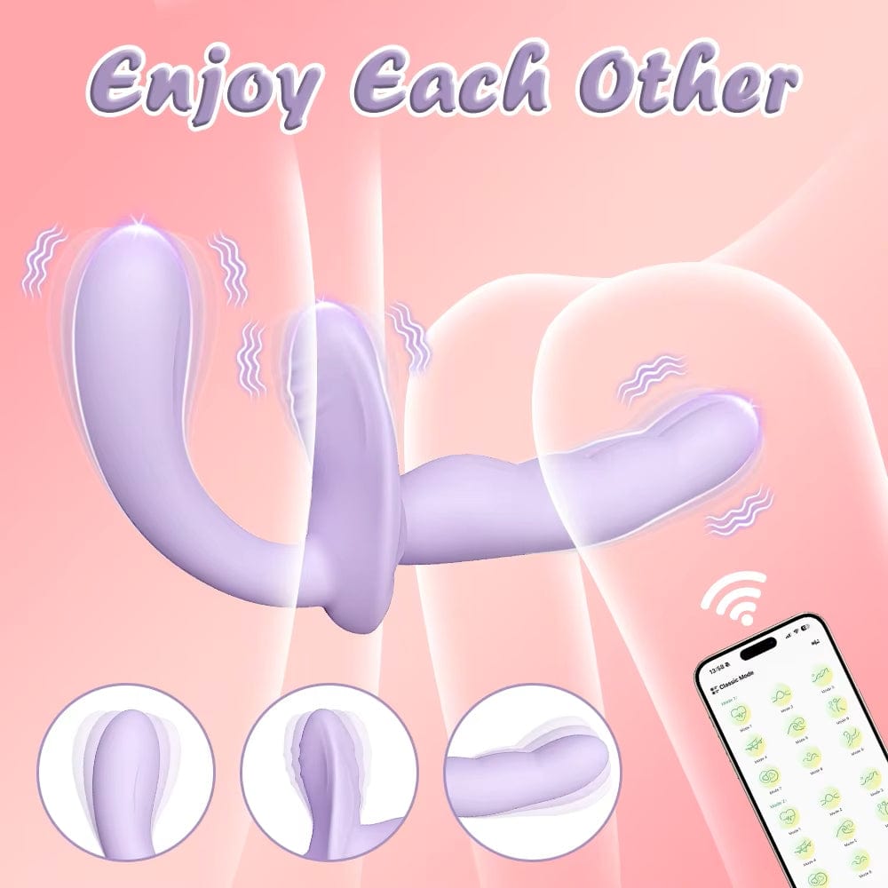 Strapless Strap-On Double-Ended Anal Dildo Vibrator