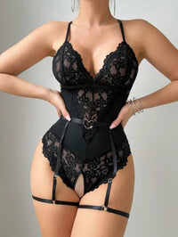 Sheer Lace Bodysuit Lingerie - Lurevibe